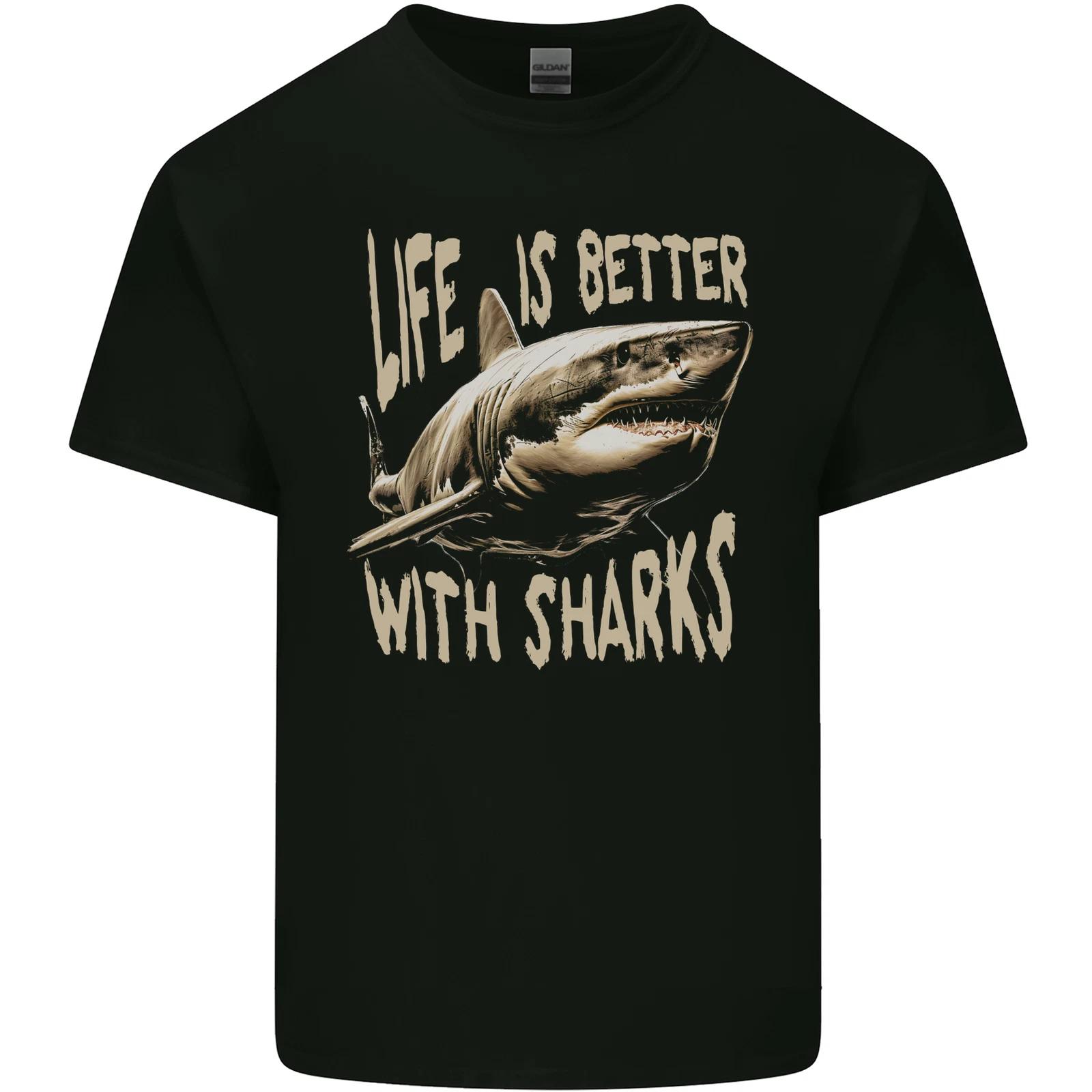 

Life is Better With Sharks Kids T-Shirt Childrens 4XL