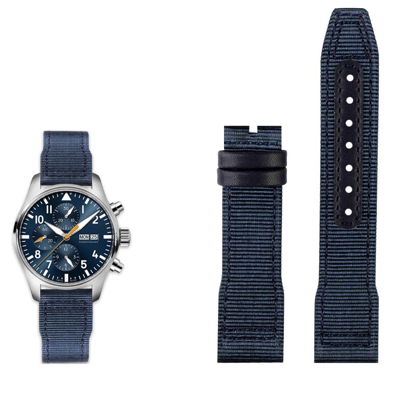 

Классический ремешок для часов из высококачественной нейлоновой телячьей кожи шириной 20/21/22 мм, подходит для часов IWC Pilot SPITFIRE MARK18 Portofino TOP GUN IW389101 21mm