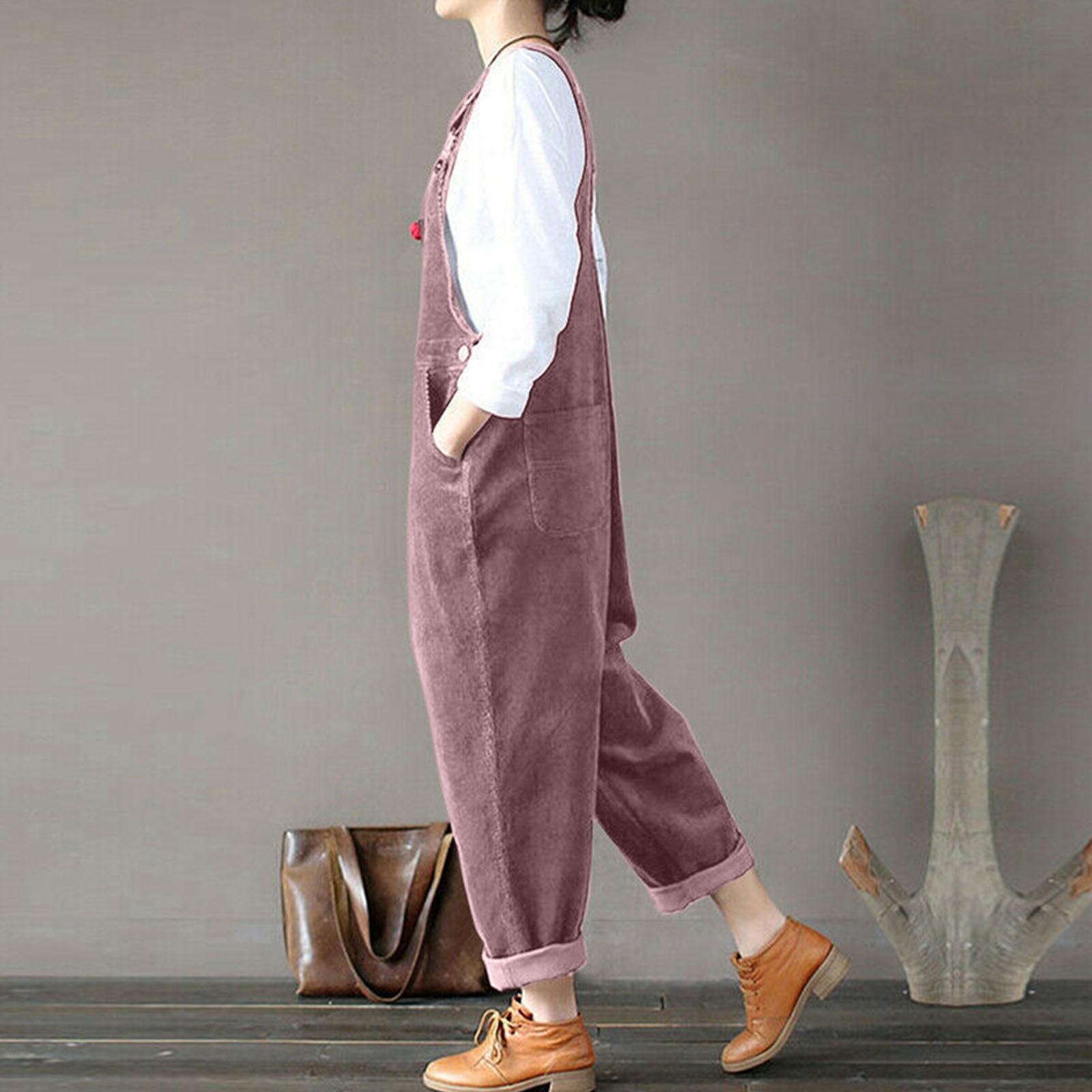 

Женские брюки, повседневные свободные брюки, вельветовый комбинезон, брюки-карго, повседневные брюки-карго XL красный