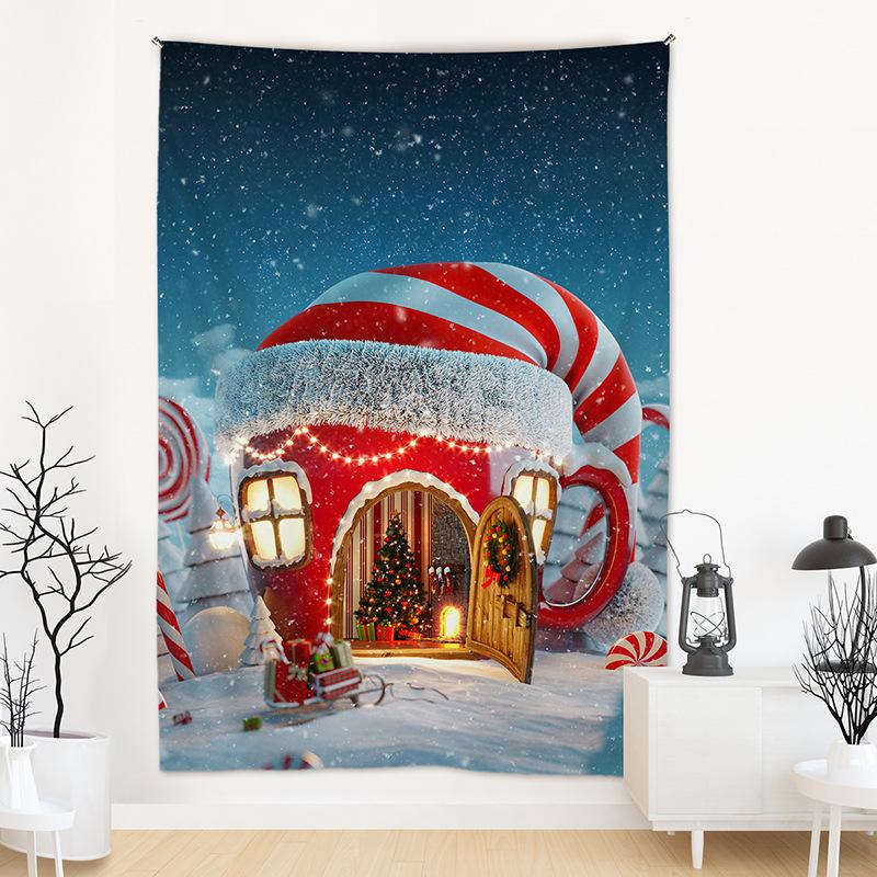 Weihnachtstapisserie Außenhandel Grenzüberschreitendes Weihnachtshintergrundtuch Weihnachtsmann-Hängetuch
