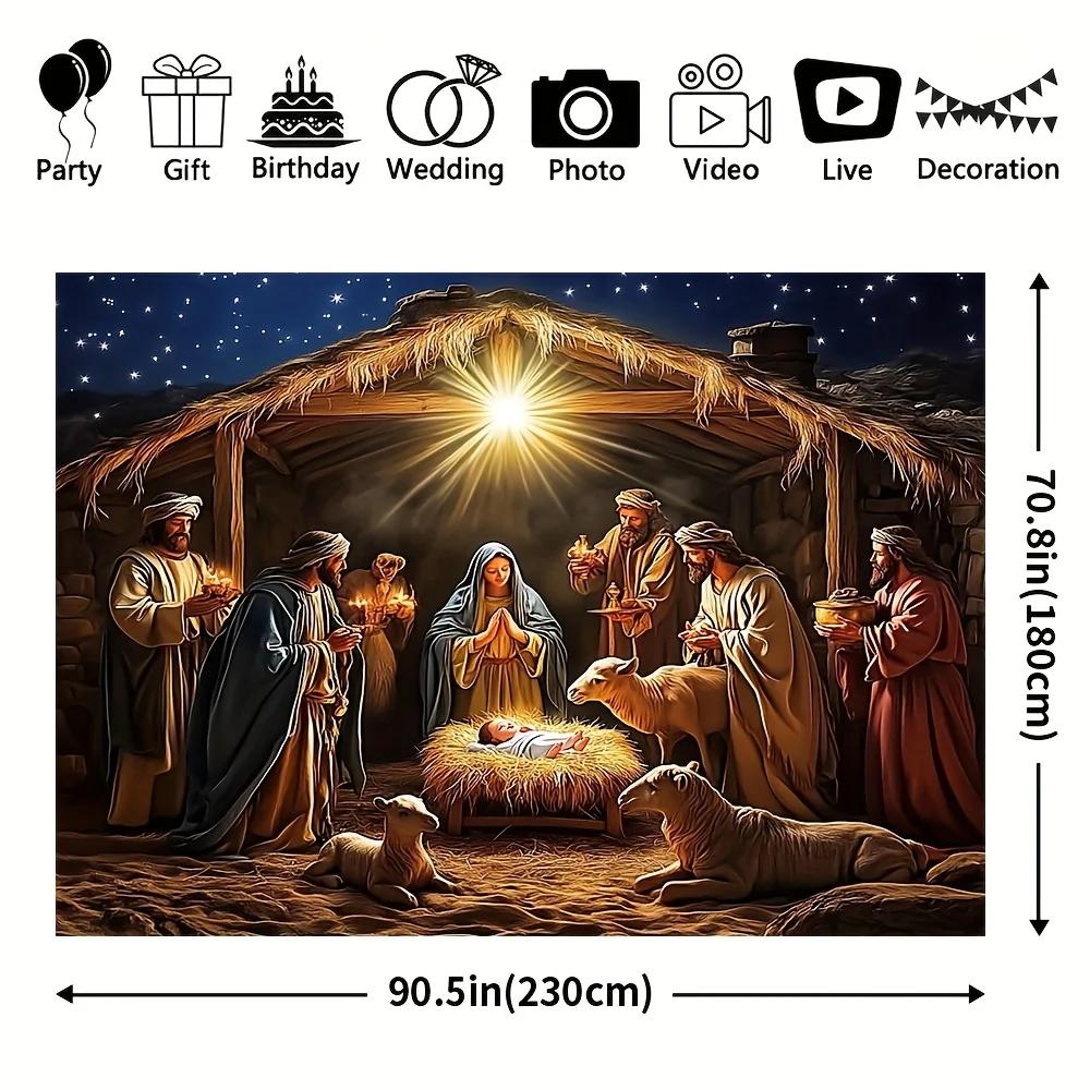 Multi-functional Christmas banner for festivals - 70.8x90.5 inches polyester suitable for festival and birthday decorationsZL
