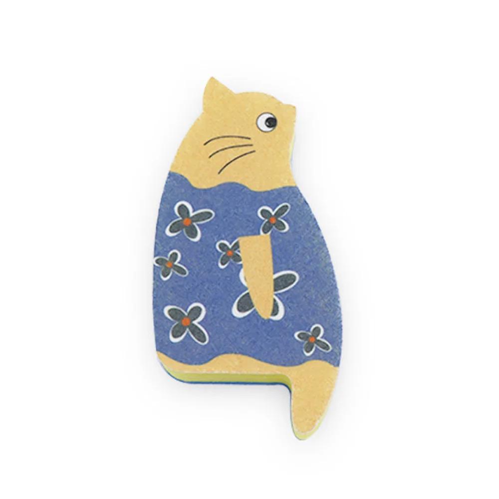 Japanese Cat Dishwashing Sponge 1Pcs Kawaii Kitten Dish Cloth Sponge Wipe Household Scouring Pad Kitchen Gadget Accessories