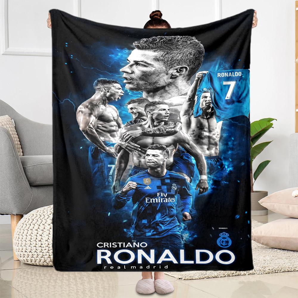 Ronaldo's Powerful Cristiano Celebration Blanket Durable Comfort Perfect for Bed Office Picnics Four Seasons Universal Modern