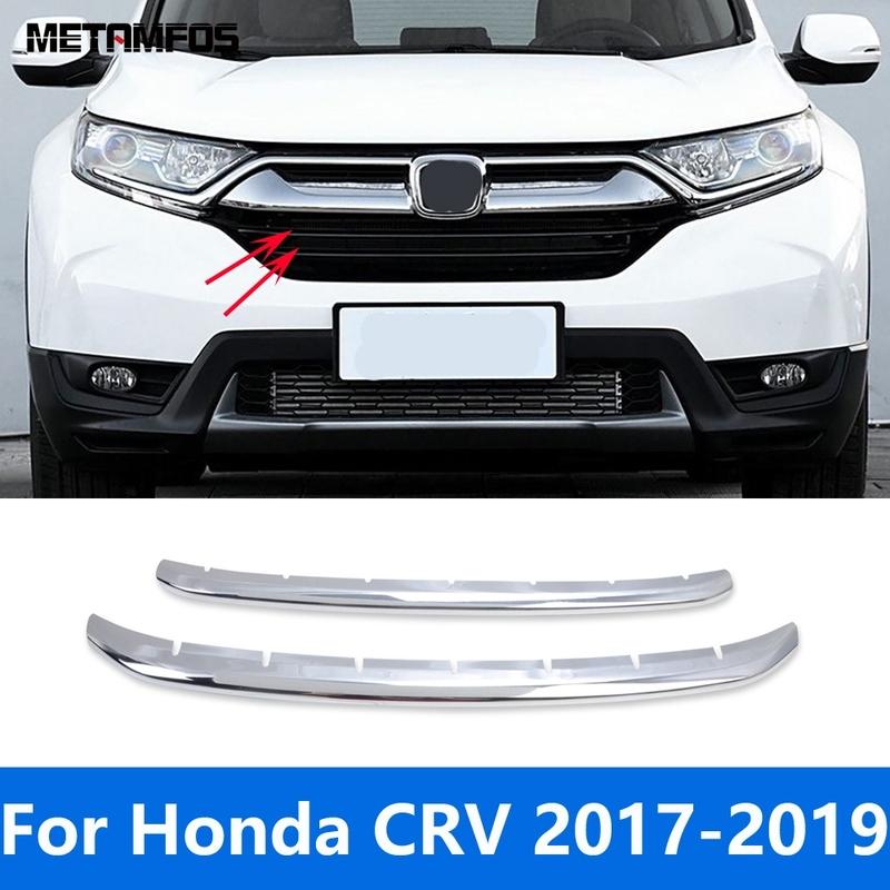 For Honda CR-V CRV 2017 2018  Chrome Front Mesh Grid Grille Raing Grill Molding Trim Decoration Strip Exterior Accessories