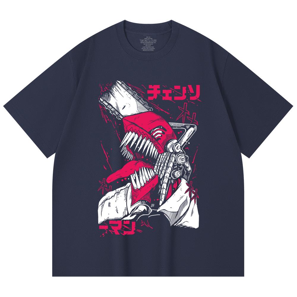 230 Gsm 100% Cotton Chainsaw Man V16 Denji Print Unisex Heavy Cotton T Shirt