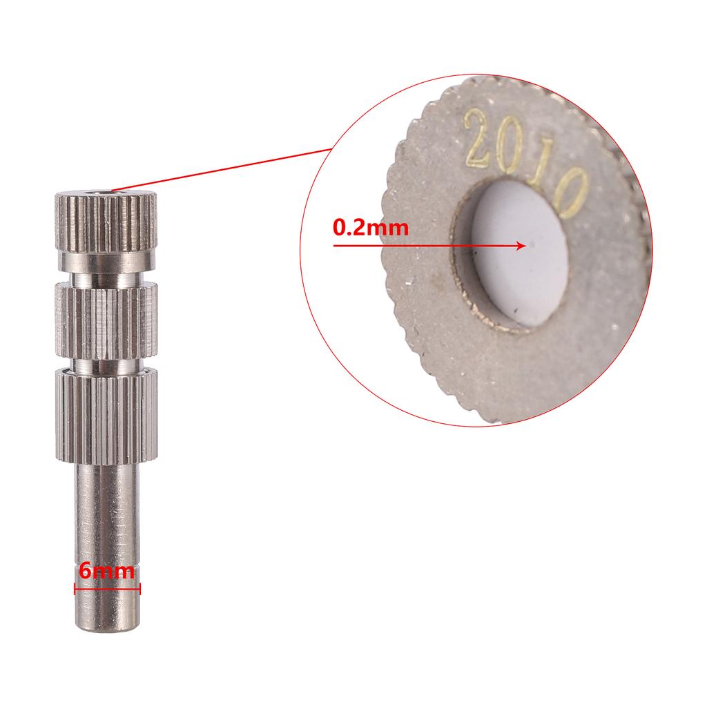 5 Pcs 6mm Filter Misting Nozzle 0.1~0.6mm Low Pressure Quick Access Atomized Nozzle Garden Greenhouse Irrigation Cooling Sprayer