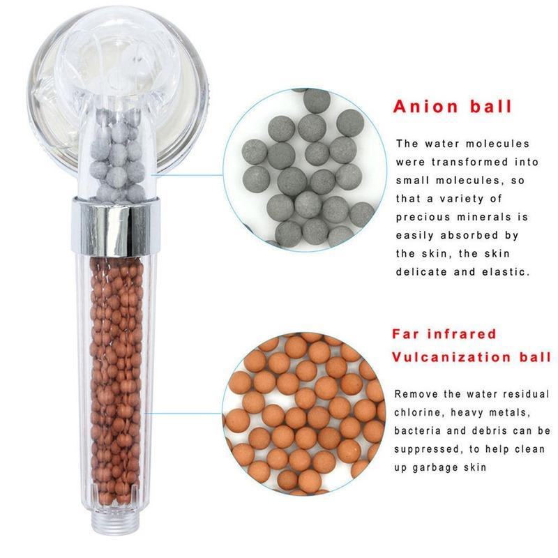 Anion Bath Shower Head Jetting Shower Head High Pressure Saving Water Bathroom Filter Shower SPA Nozzle Bathroom Accessories