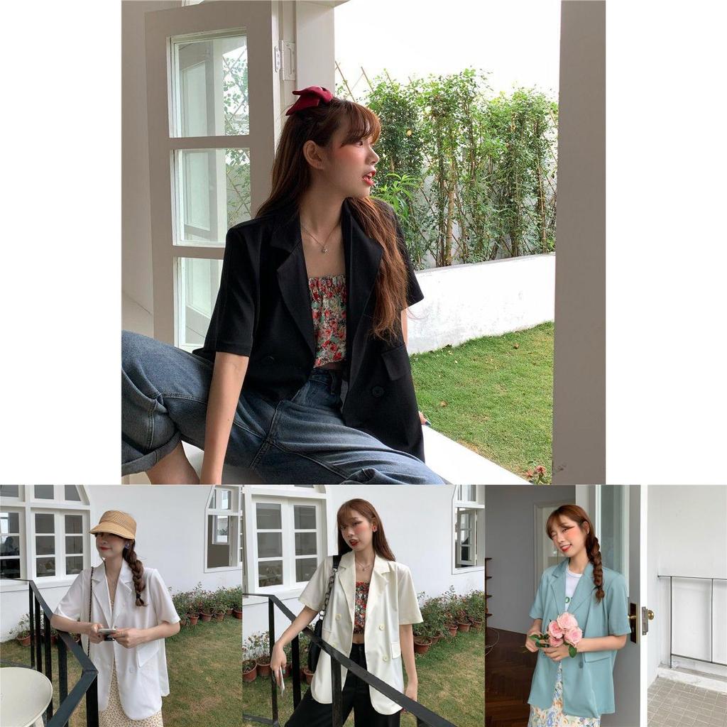Chic Girl Korean High-quality Short-sleeve Suit Jacket Soft And Exquisite Fabric
