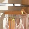 Wooden Sling Hanger Organizer with Multiple Hooks for Underwear Bras Vests Space-Saving Durable Storage Rack Hangers for Clothes