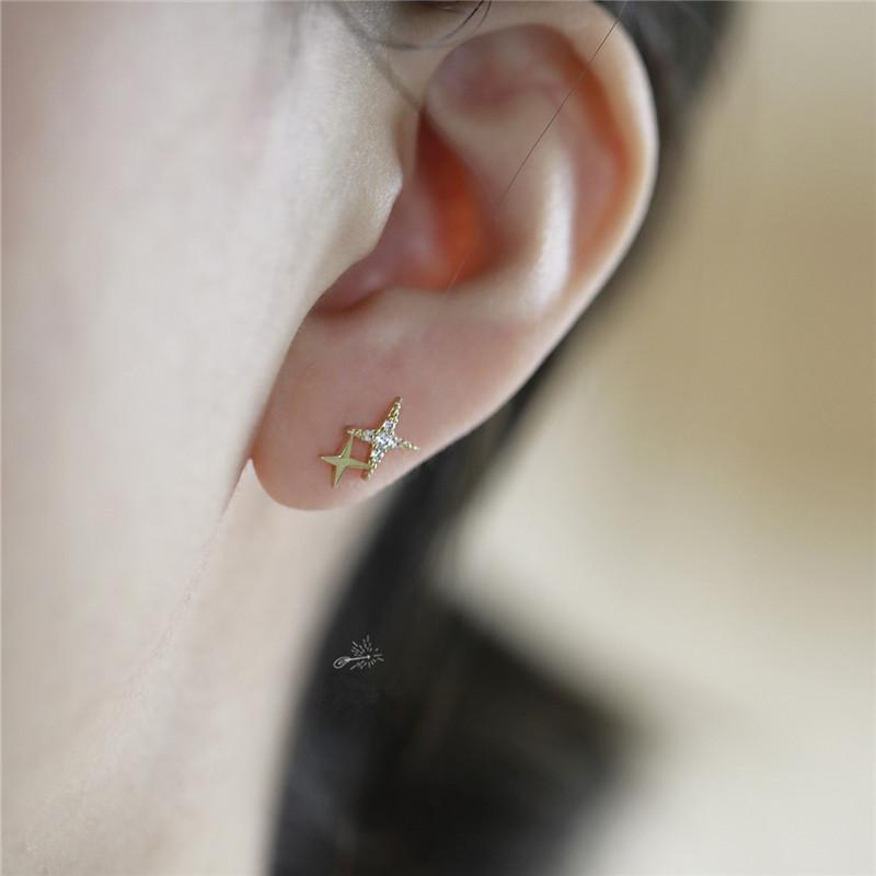 Asymmetric Cross Star Earrings, Retro Fashion High-End Women'S Earrings Accessories