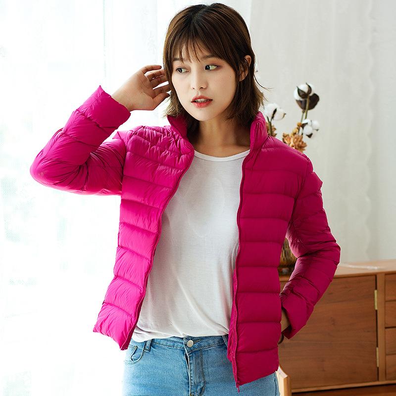 New Light and Thin Down Jacket Women's Short Hooded Stand-up Collar Light and Slim Outdoor Thin Large Size Women's Jacket