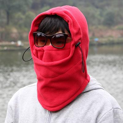 Masque de Protection Contre le Froid d'Hiver Cagoule Chauffe-Cou Rouge Homme Tout-en-Un