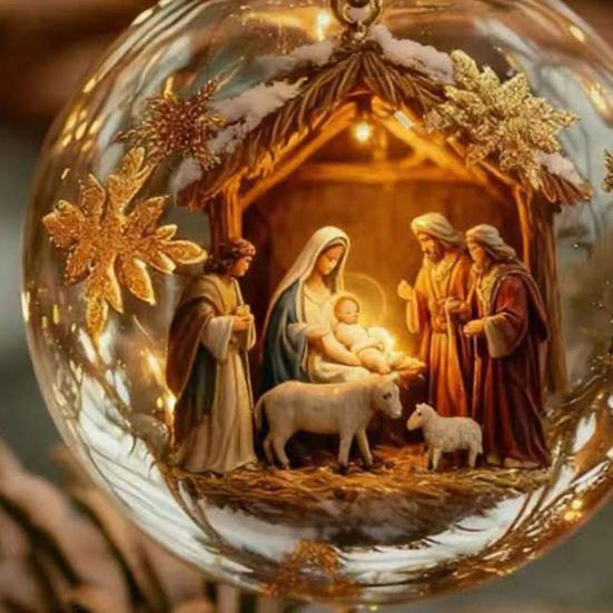 3D Wildlife Animal Christmas Ornaments Clear Plastic Xmas Ball Ornament Christmas