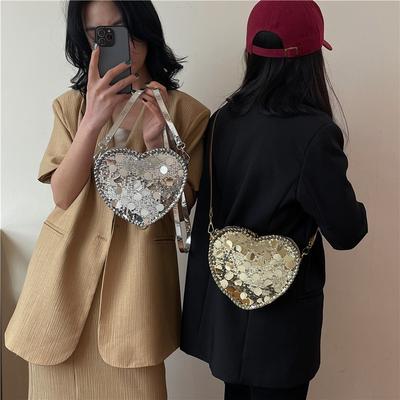 New Sequined Love Bag Women's Season Summer New Personalized Spice Girl Niche Design Messenger Bag