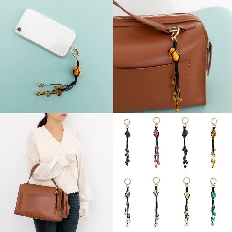 Elegant Handwoven Rope Pendant Featuring Natural Stones Adds Art Supplies and Nature To Your Space Saving Designs