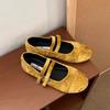 Fashion SUOJIALUN 2025 New Brand Women Flat Shoes Fashion Round Toe Ladies Elegant Mary Jane Shoes Soft Flat Heel Dress Boat Shoes