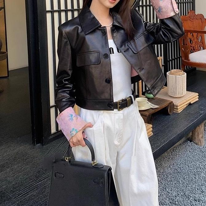 

Короткое пальто из натуральной овчины, новое женское пальто в китайском стиле в национальном стиле L чёрный