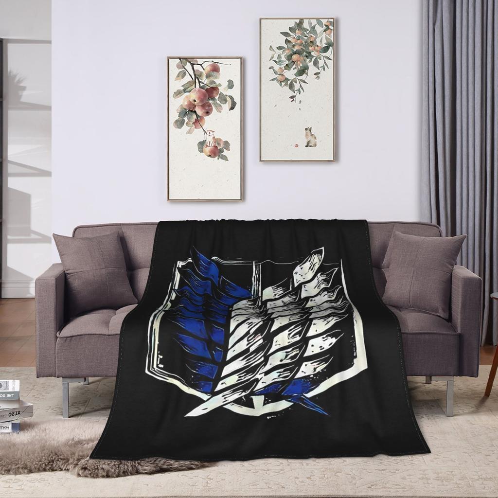 Anime Attack On Titan Blankets Camping Flannel Throw Blanket For Outdoor Soft Custom Quality Bedspread Gift