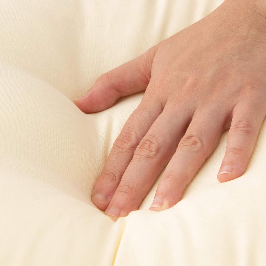 EIYU NANO Platinum Kissen im Hotelstil, waschbar, 43x63cm, Hergestellt in Japan, mit Band, Elfenbein