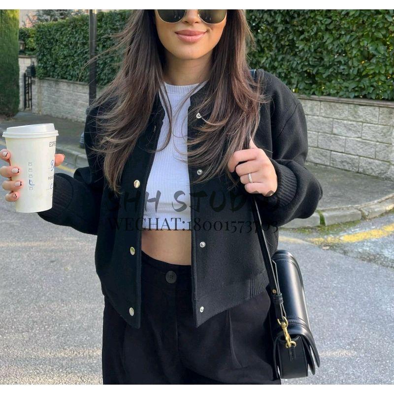 Spring Fashion Style Casual Easiest for Match round Neck Long Sleeves Short Soft Pilot Jacket Outwear 3046272