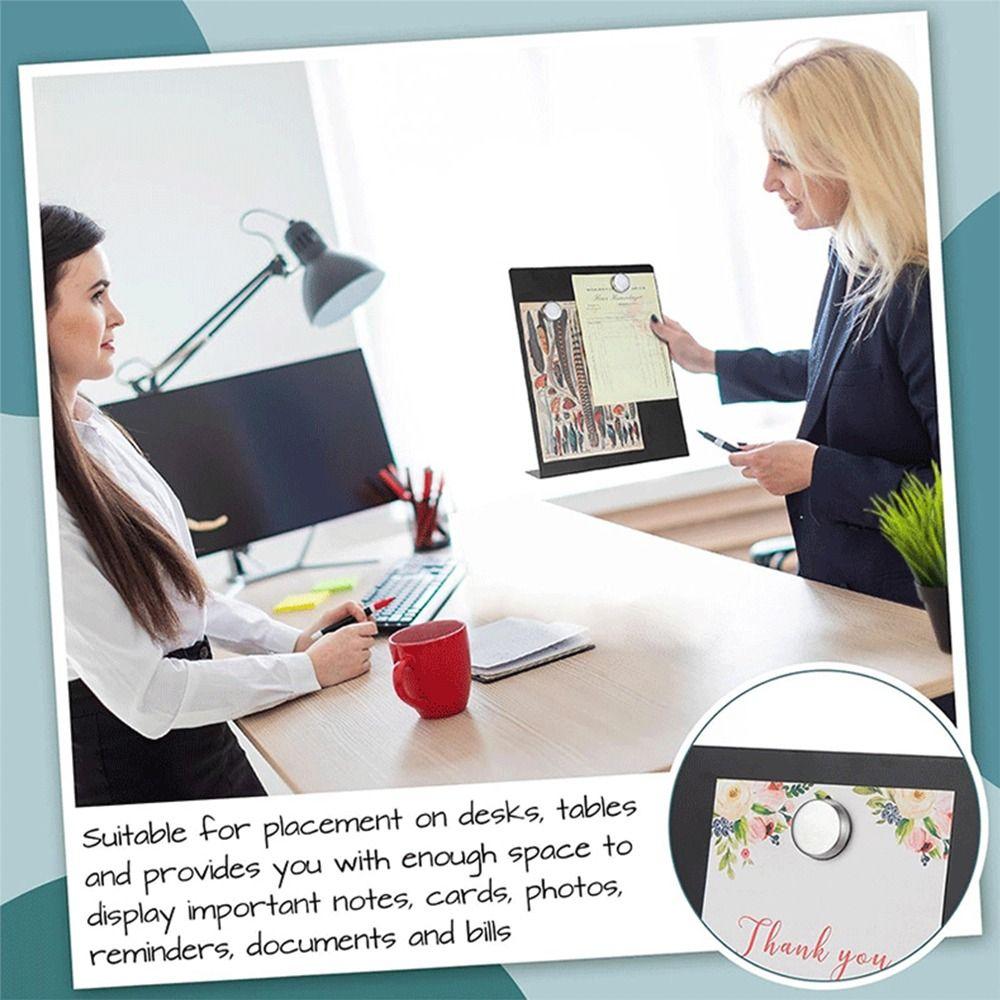 L-Shaped Magnetic Board Vertical Stand Desktop Board DIY Design Metal Memo Board Office