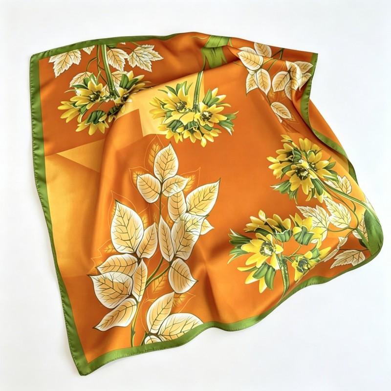70x70cm Nylon Square Scarf Women Vintage Print Lightweight Accessory Office Casual Hair Styling