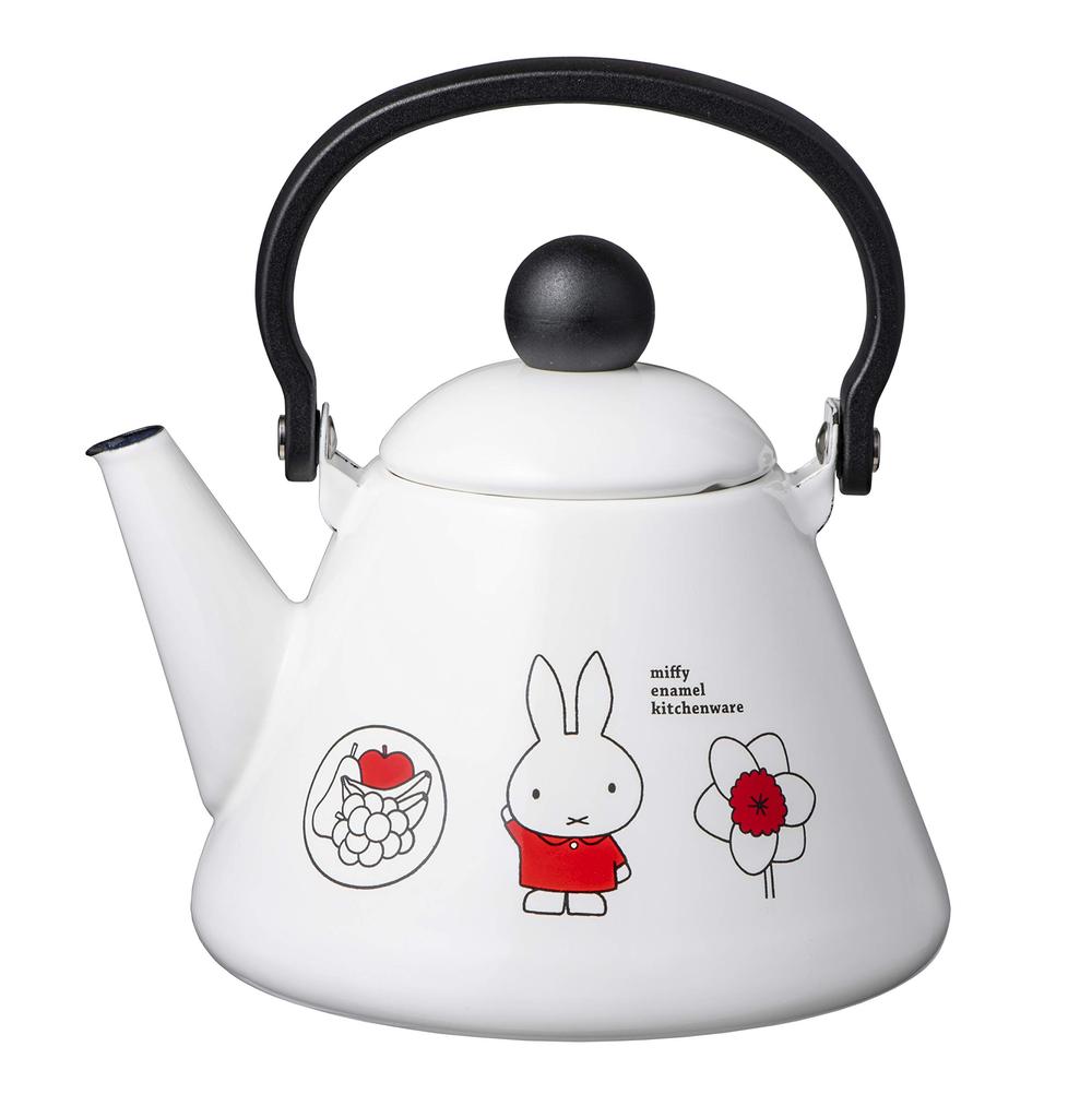 GoodPlus+ Emile Miffy Enamel Kettle (1.5L) [Acid and Alkaline Resistant, Odor Resistant, Induction Compatible, Dick Bruna]