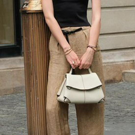 POLENE Smile Retro Französische Handtasche - Vielseitige Mode-Schultertasche