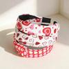 Women's Heart Print Knot Hairband Fabric Printed Pressed Hair Ring Face Washing Hair Band Stylish Accessory for Daily Use