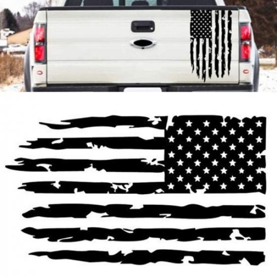 Distressed Tailgate Vinyl Decal Flag Truck Sticker Fits Most Trucks 52x30cm