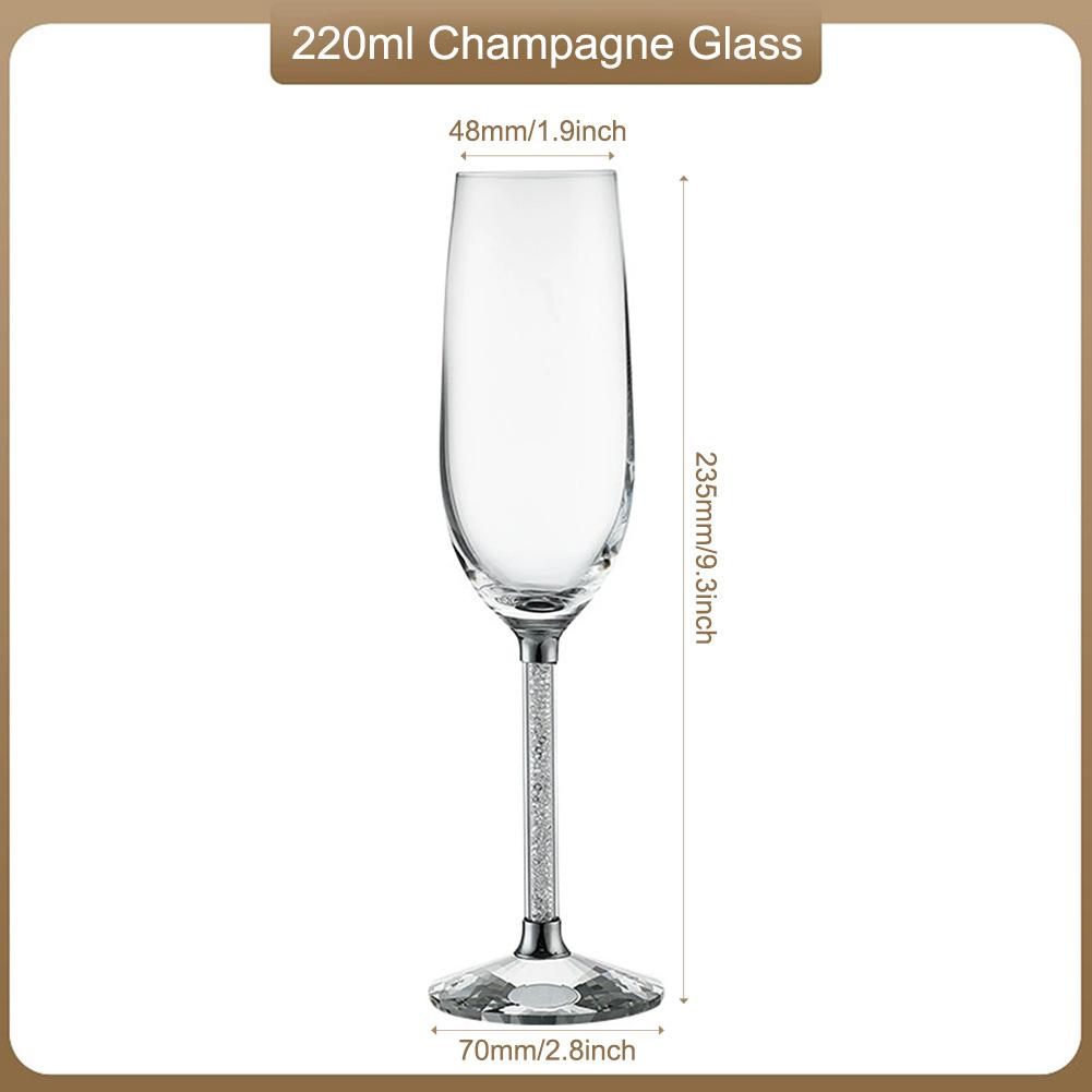 Crystals Champagne Glasses Long Stem Sparkling Wine Cup High Borosilicate Glass Bar Wine Lovers Red Wine Glasses