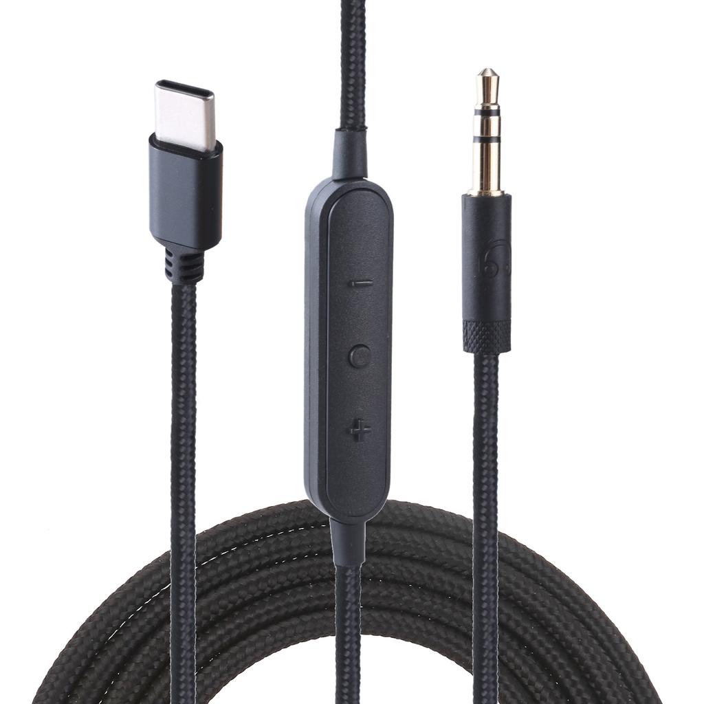 Replacement USB Type C To 3.5mm Headphones Stereo Cord with Builts In Microphone and Volume Control Headphones Cord