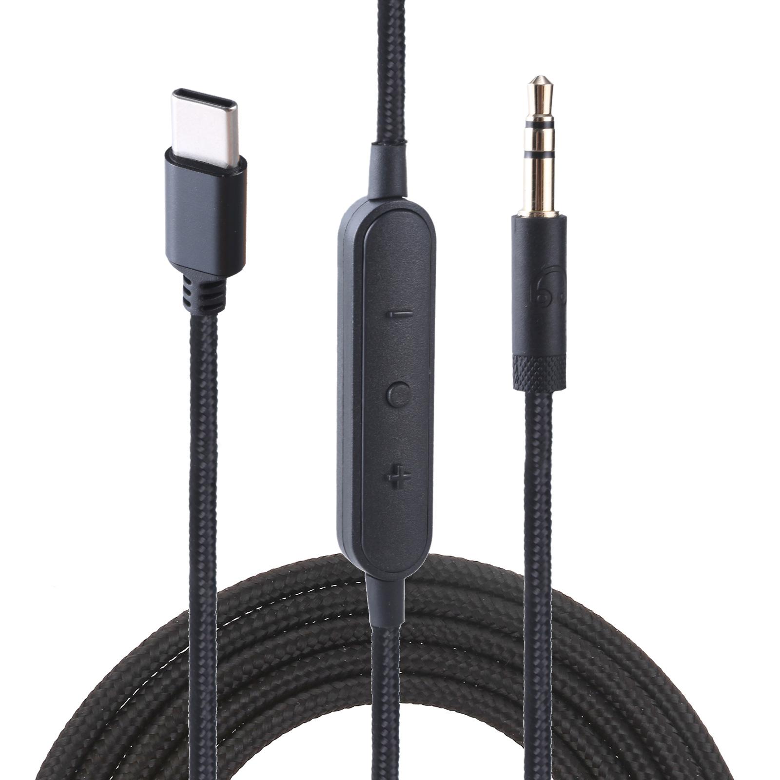 

Replacement USB Type C to 3.5mm Headphones Stereo Cord with Builts in Microphone and Volume Control Headphones Cord