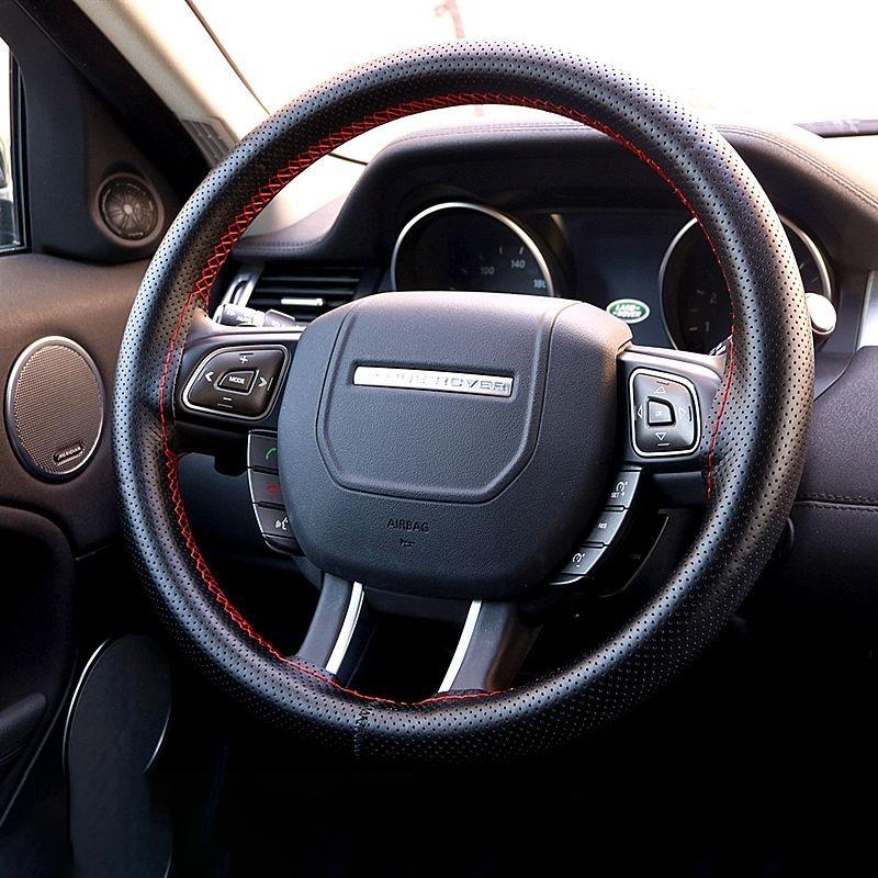 DIY PU Leather Auto Car Steering Wheel Cover Hand Sewing Hand-stitched With Thread Needle 38cm Breathable Steering Wheel Covers