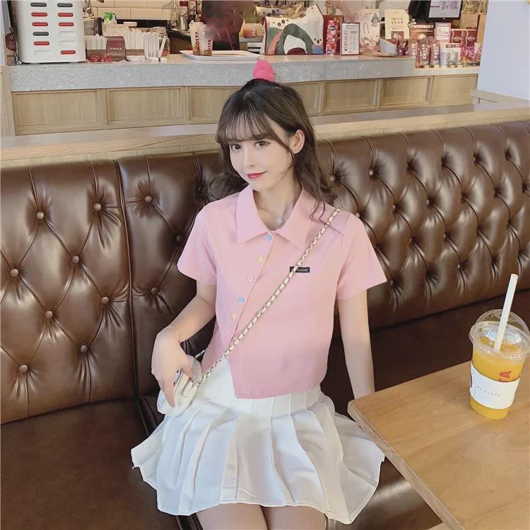 2024 Women's Slim Fit Polo Shirt - Short-Sleeve Cotton Lapel T-Shirt