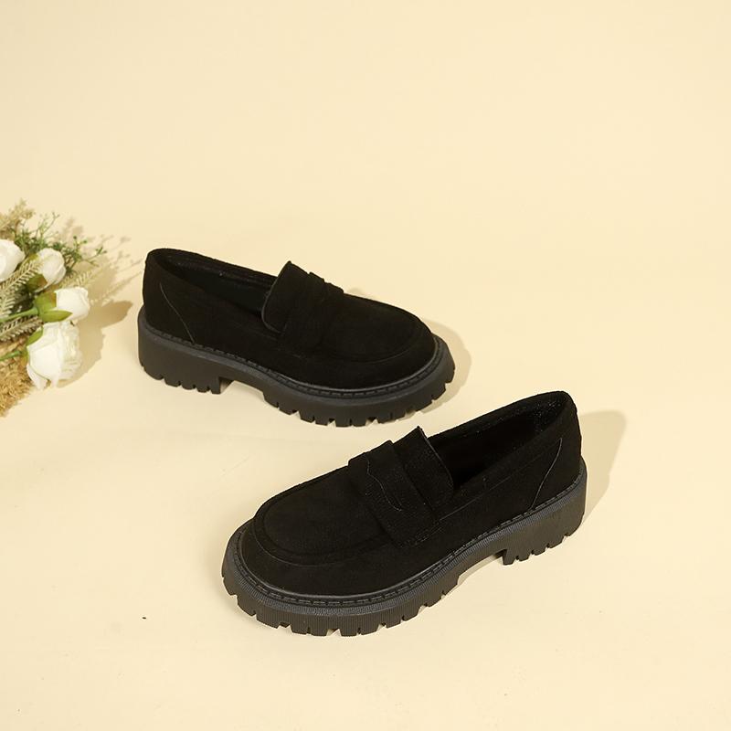 Fashion French Loafers Women's Slip-on 2024 Spring and Autumn New British Small Leather Shoes Soft Leather Soft Sole Work Flat Shoes