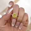 CopperWedding Ring Lady Bright Yellow Crystal Accessories for Women Fashion Aesthetic Jewelry for Engagement Party