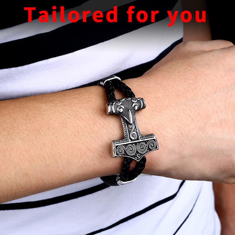 Nordic Stainless Steel Bracelet Popular Jewelry Design for Men Thor's Hammer Jewelry