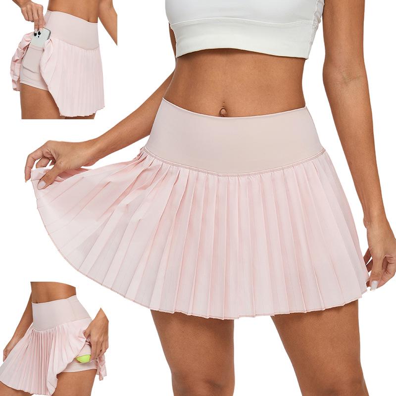 High Waist Pleated Sports Skirt: Yoga, Running, Badminton, Tennis - Anti-Exposure, One-Piece Short Skirt