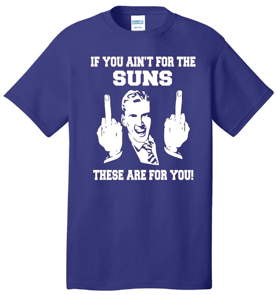 SUNS FLIP THE BIRD HARDCORE BASKETBALL FAN MIDDLE FINGER PURPLE T-shirt Tops Tees Unisex JERSEY