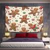 Gingerbread Men Festive Pattern Pattern Wall Hanging Tapestry Decorative Tapestry Home Decor for Bedroom and Living Room