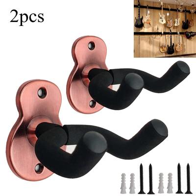 2PCS Kupfer Gitarre Wand Halterung Metall Wand Aufhänger Haken für Akustische Elektrische Bass Gitarre Ukulele Banjo Mandoline String Instrument