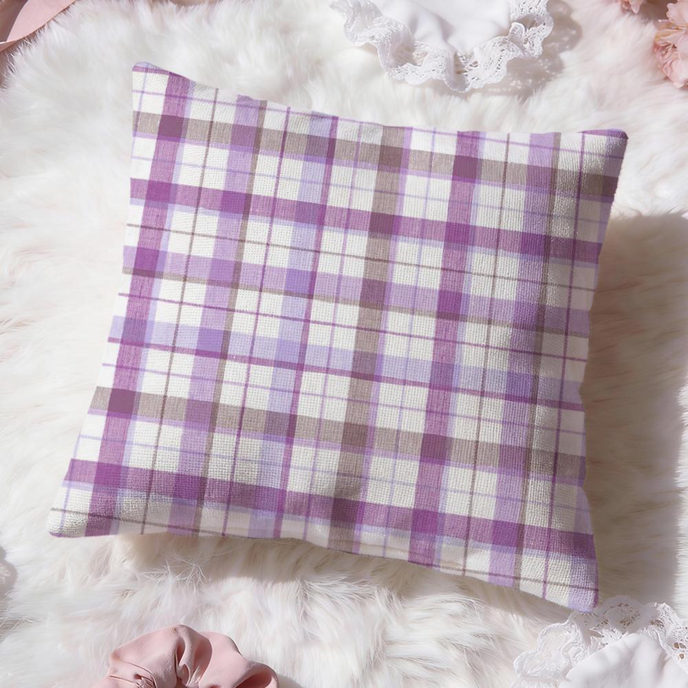 Checkered pattern Cushion Cover Premium Comfort Reversible Pillow Cove Two in One Design for Any Room Car Interior