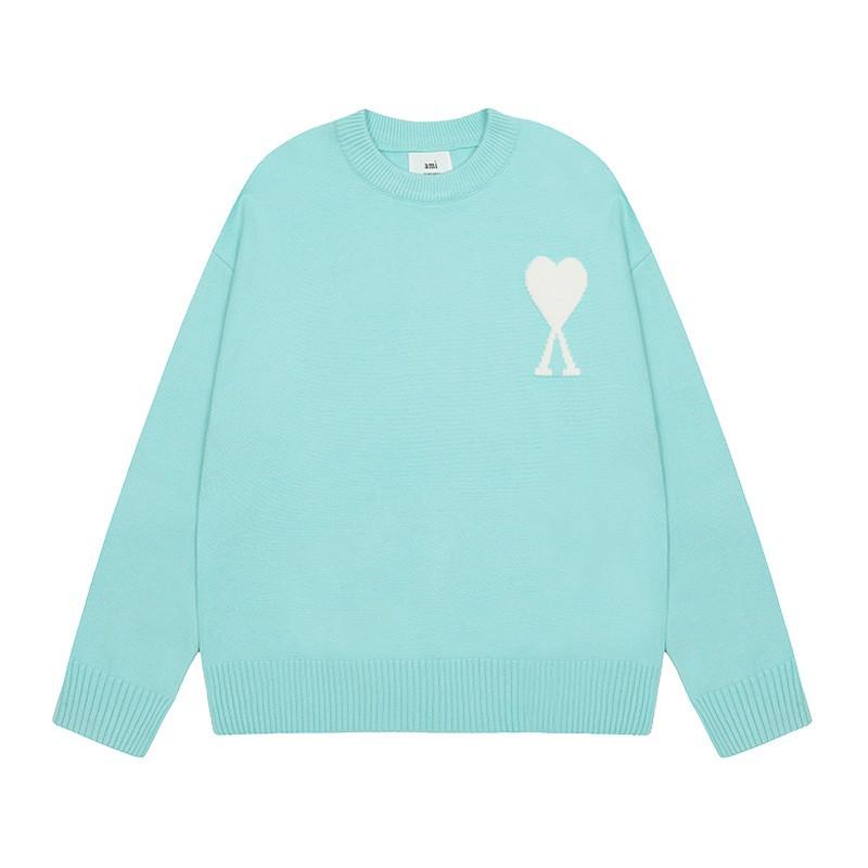 Womens Oversized Crewneck Knit Sweater With Heart Print Streetwear Long Sleeve Cotton Top 2025