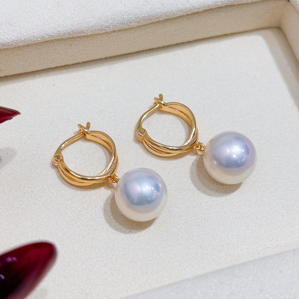 S925 Sterling Silver Stud Earring Mounts for DIY Fashion Pearl Accessories, Ear Cuffs Fit 9-15mm Round Pearls