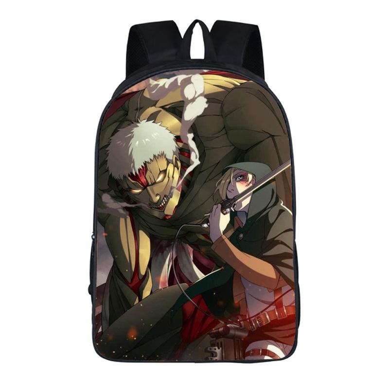 Stylish Anime Attack On Titan Zipper Backpack With Large Capacity For Students And Fans