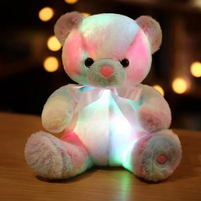 28cm LED Light Luminous Teddy Bear Plush Toys Colorful Glowing Teddy Bear Plushies Dolls Stuffed Animals for Girls Kids Birthday