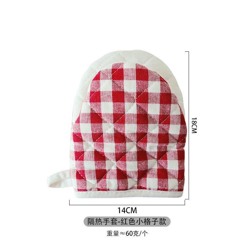 1Pc Red Black Plaid Grid Duckbill Insulation Glove Pad Table Mat Microwave Oven Mitts Baking Tool