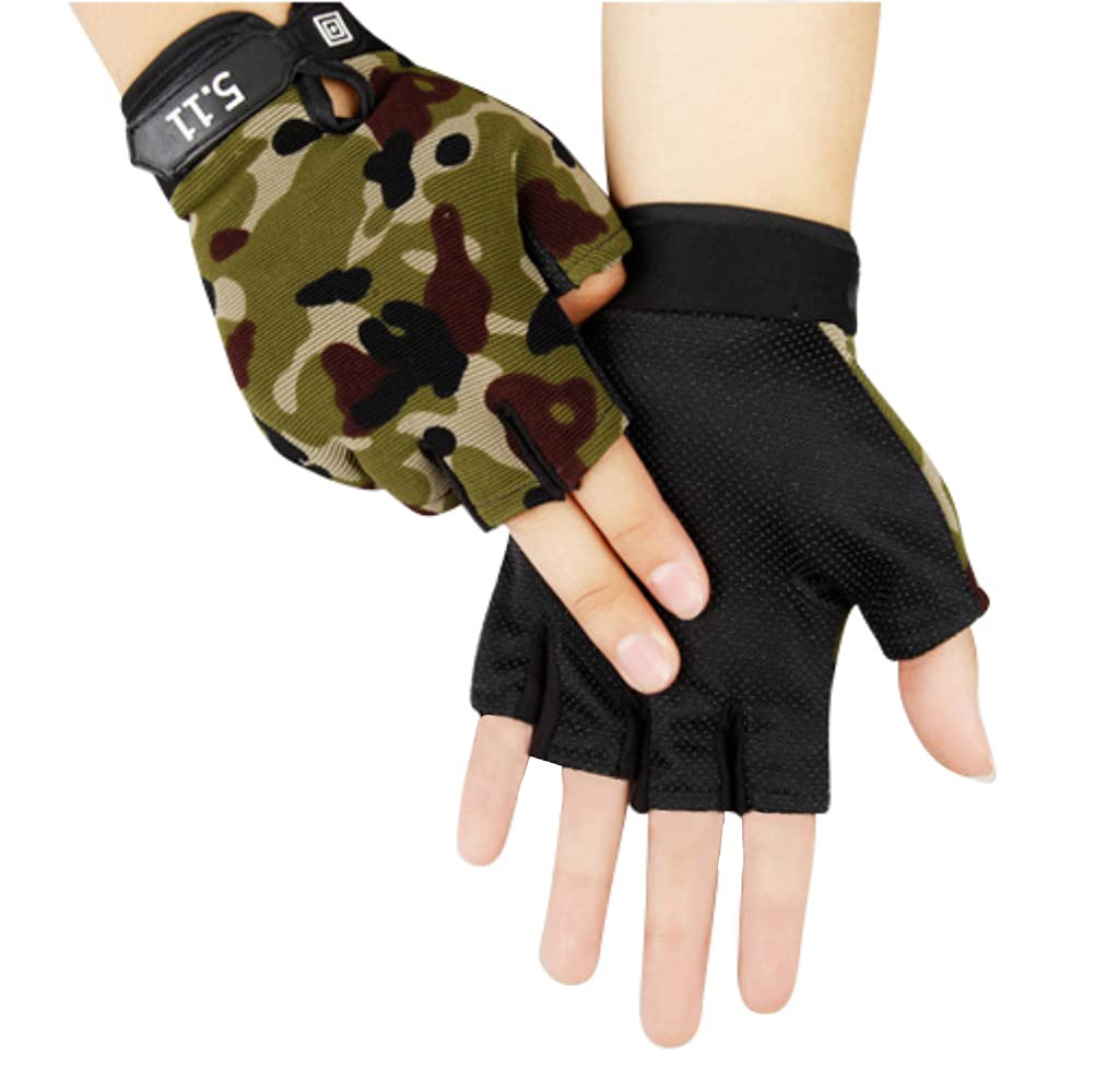 

Gloves for and and Perfect for Outdoor Mountain and Stylish Camouflage Men s Thin, Non-Slip Half-Finger Cycling, Training, Bicycles, Motorcycles,