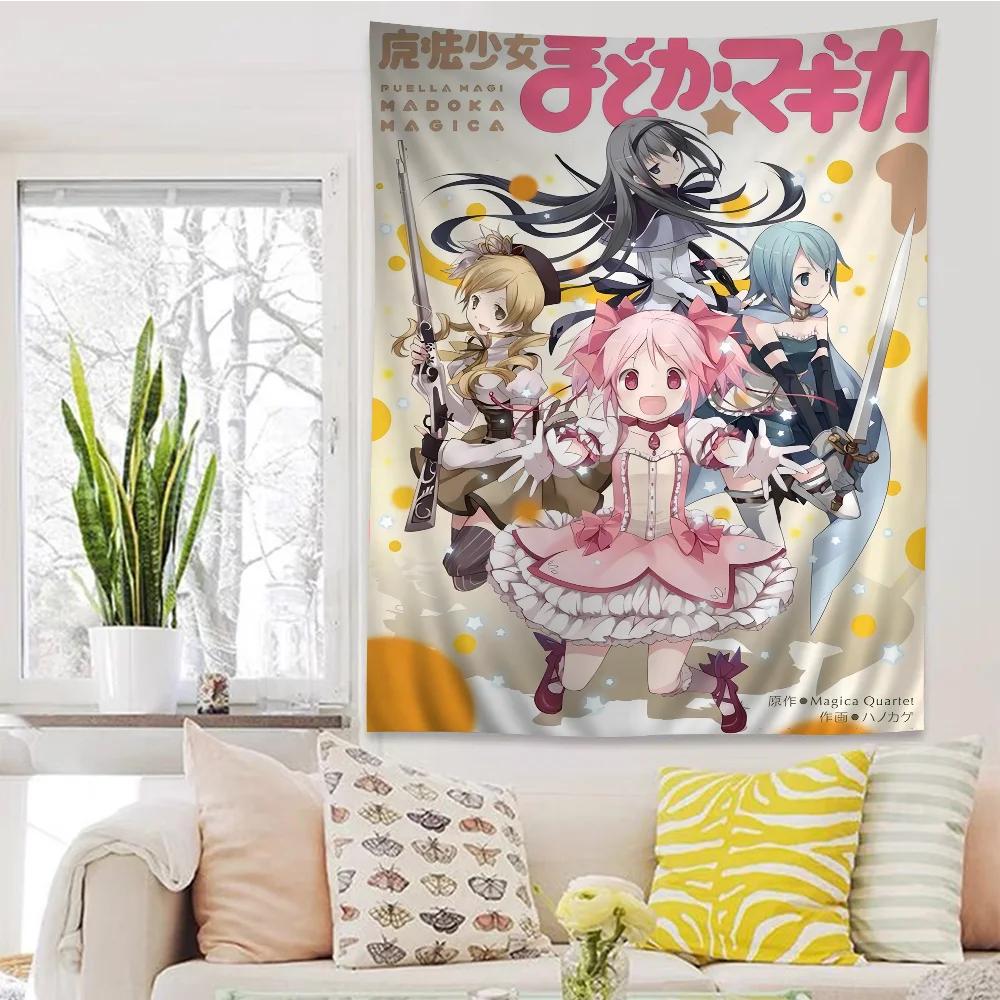 Puella Magi Madoka Magica DIY Wall Tapestry Hanging Tarot Hippie Wall Rugs Dorm Home Decor